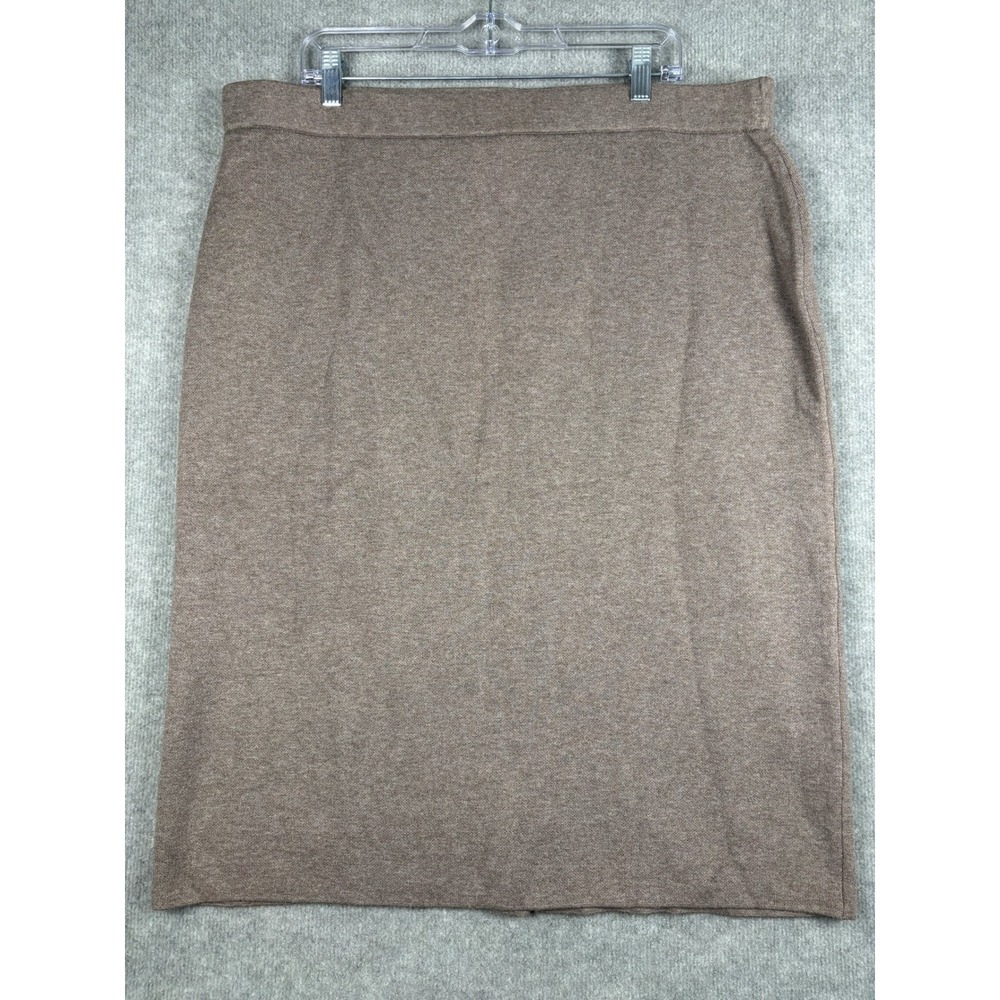 J.Jill Sweater Skirt Mocha Heather Knit Back Vent 2X Brown